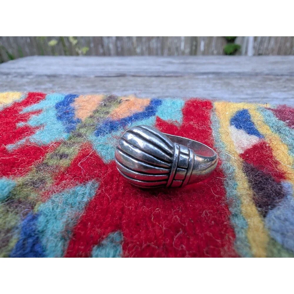 Vintage Sterling Silver Dome Ring Size 7